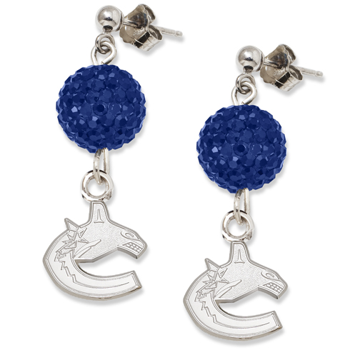 Sterling Silver Vancouver Canucks Crystal Ovation Earrings
