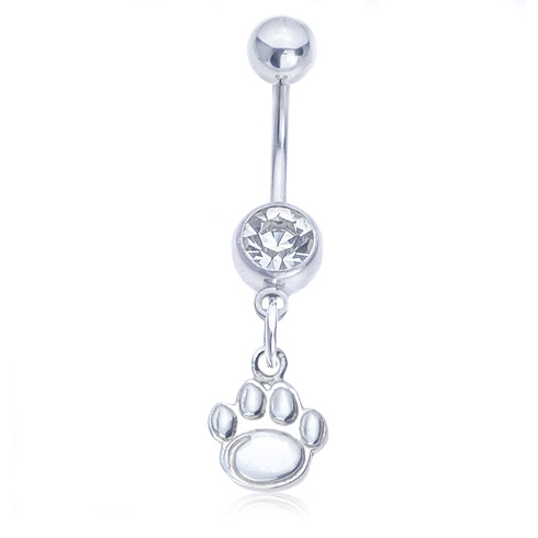 Sterling Silver Penn State Belly Button Ring Sterling Silver Penn State Belly Button Ring