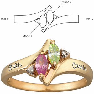 Promise ring with stone personalization