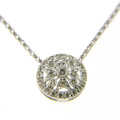 14kt White Gold Diamond Snowflake Pendant Necklace DN6043P