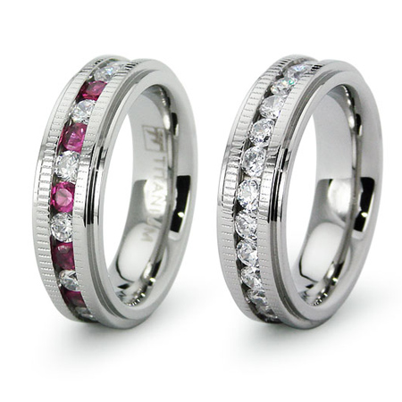 6mm Titanium Eternity Band with CZs TT-R20290 6mm Titanium Eternity Band with CZs TT-R20290