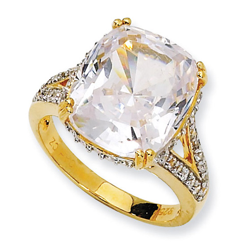 Gold-plated Sterling Silver CZ Ring