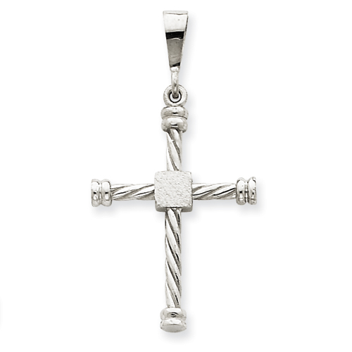 14kt White Gold 1 116in Twisted Cross Pendant