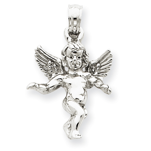 14kt White Gold 58in Guardian Angel Pendant