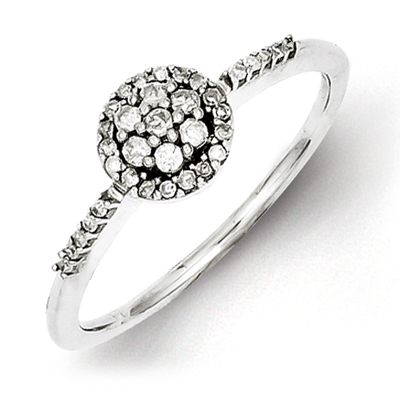 Sterling Silver 15ct Diamond Cluster Promise Ring