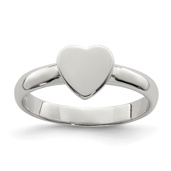 Sterling Silver Child's Classic Heart Ring