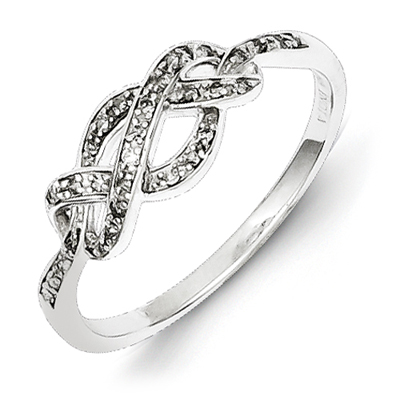 Sterling Silver 110ct Diamond Infinity Promise Ring