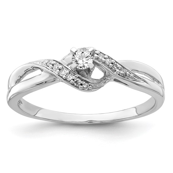 Sterling Silver 18ct Diamond Bypass Promise Ring