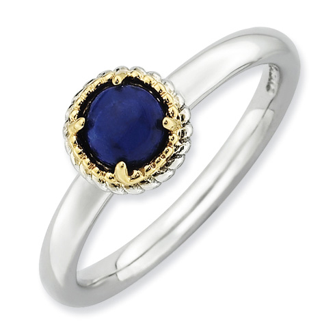 Sterling Silver 14k Stackable Expressions Lapis Ring