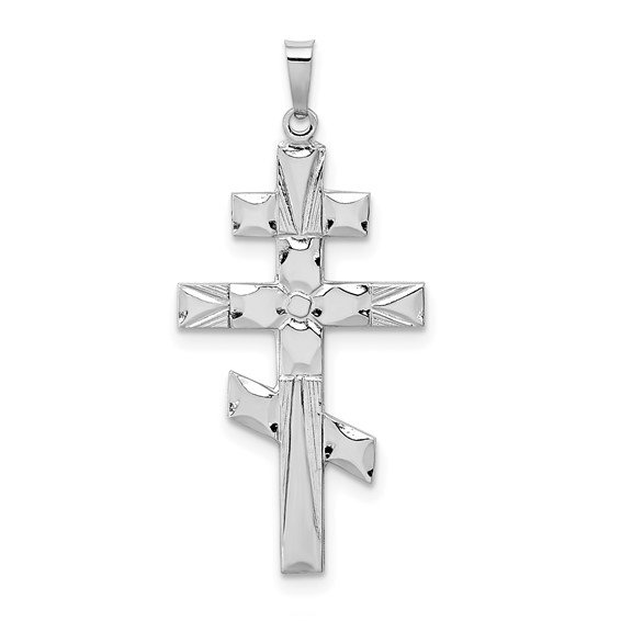 14kt White Gold 1 14in Eastern Orthodox Cross