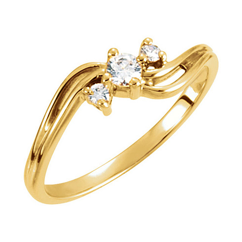 14kt Yellow Gold 1/7 ct 3-Stone Diamond Promise Ring