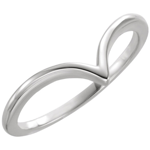 14kt White Gold V Ring