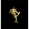 14KT Gold Dolphin School Pendant with Diamonds