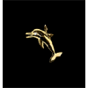 14KT Gold Small Dolphin Pendant with Diamond Eyes