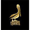 14KT Gold Pelican Pendant with Diamond Eye