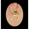 14KT Gold Frog through the Ear Earrings with Emerald Eyes