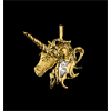 14KT Gold Unicorn Head Pendant with Diamond Pave