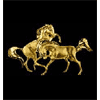 14KT Gold Horse Duet Pendant