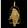 Parrot in Perch Emerald Eye - 14kt Gold