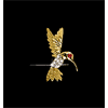 14KT Gold Hummingbird Pendant with Ruby Eye and Diamonds