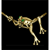 14KT Gold Frog Pendant with Emerald Eyes