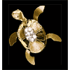 14KT Gold Tortoise Pendant with Diamond Pave