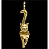 14KT Gold Cat Walk Pendant with Emerald Eyes
