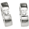 Hinged Hoop CZ Earrings