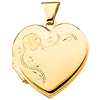 11/16in Flower Heart Locket - 14k Yellow Gold