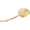 14kt Yellow Gold Leaf Brooch with Diamonds