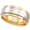 18k Yellow Gold and Platinum Band 7.5mm