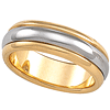 18k Yellow Gold and Platinum Band 7.5mm