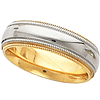 18k Yellow Gold and Platinum Milgrain Band 5.5mm