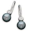 7mm Black Pearl and Diamond Earrings