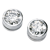 Moissanite Bezel Set Stud Earrings
