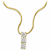 1 CT TW Three Stone Diamond Pendant Slide on Chain - Clearance
