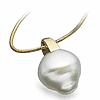 14kt Yellow Gold South Sea Cultured Pearl Circle Pendant