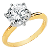 14KTT Moissanite Solitaire Ring