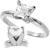 Moissanite Square Brilliant Ring - 14KW