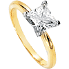 Moissanite Square Brilliant Ring - 14KTT
