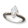 14KW Moissanite Marquise Solitaire Ring