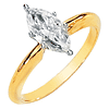 14KTT Moissanite Marquise Solitaire Ring