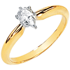 14KTT Moissanite Pear Solitaire Ring