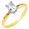 1.20 CT 14KTT Moissanite Radiant Cut Ring