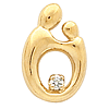 14k Mother and Child Diamond Pendant