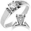 1/4 CT TW Moissanite Solitaire Ring