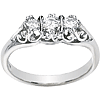 1/3 CT TW Moissanite 3-Stone Ring