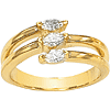 3/8 CT TW Moissanite 3-Stone Ring