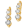 1 CT TW Moissanite 3 Stone Drop Earrings