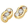 1/2 CT TW Moissanite 3 Stone Earrings